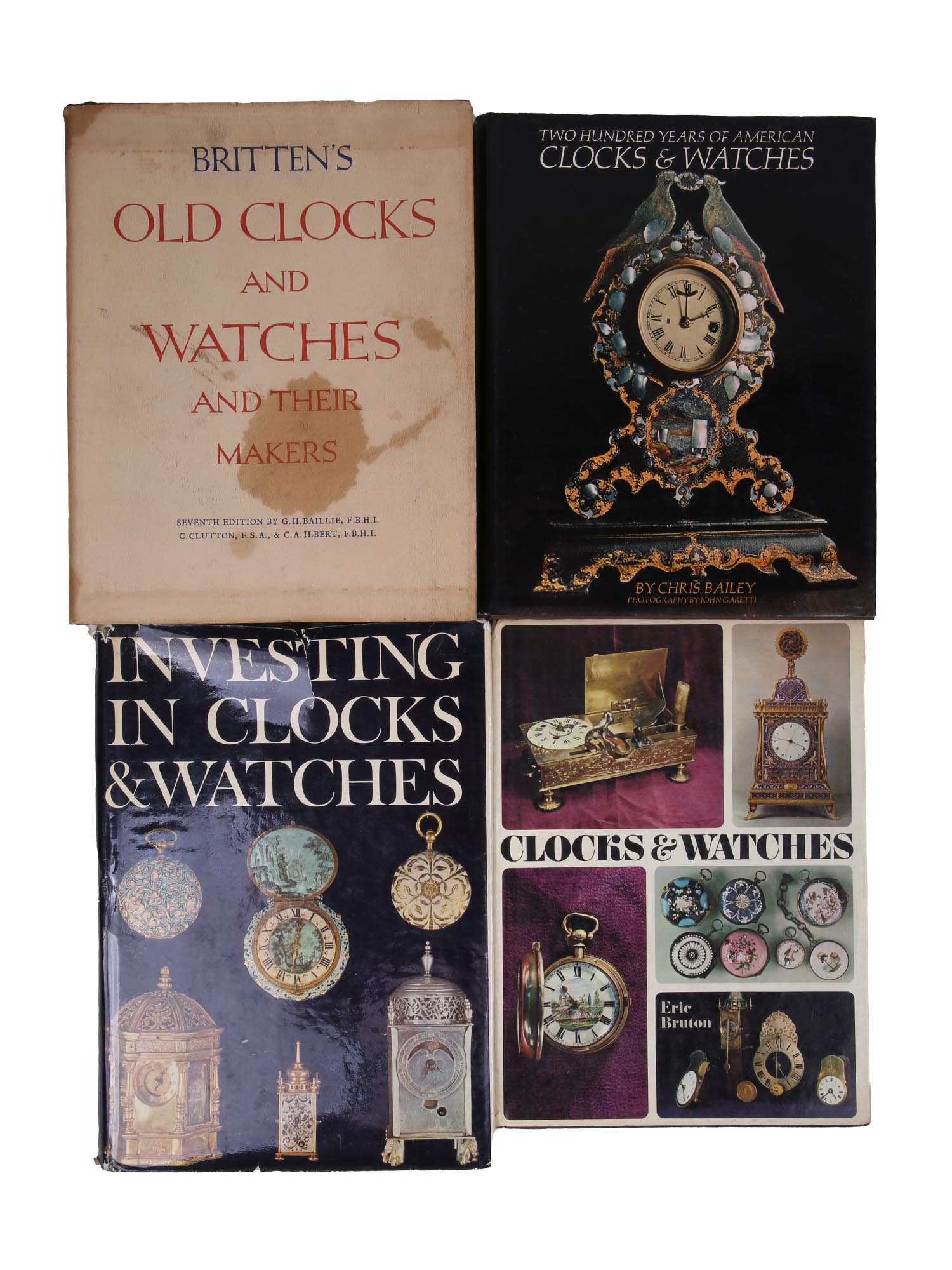 FOUR VINTAGE BOOKS ON CLOCK COLLECTING AND MAKERS PIC-0